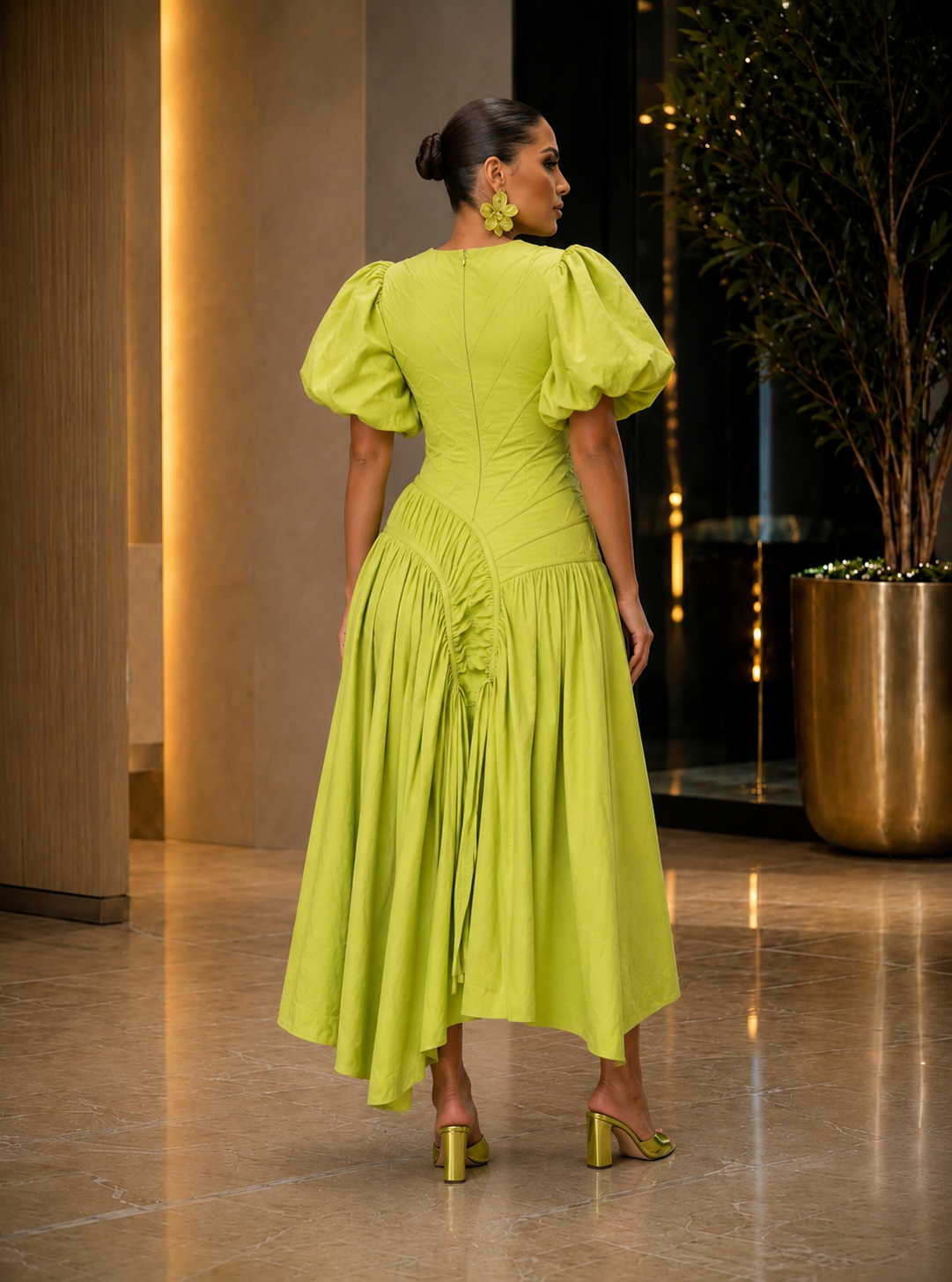 Grace Ruched Midi Dress