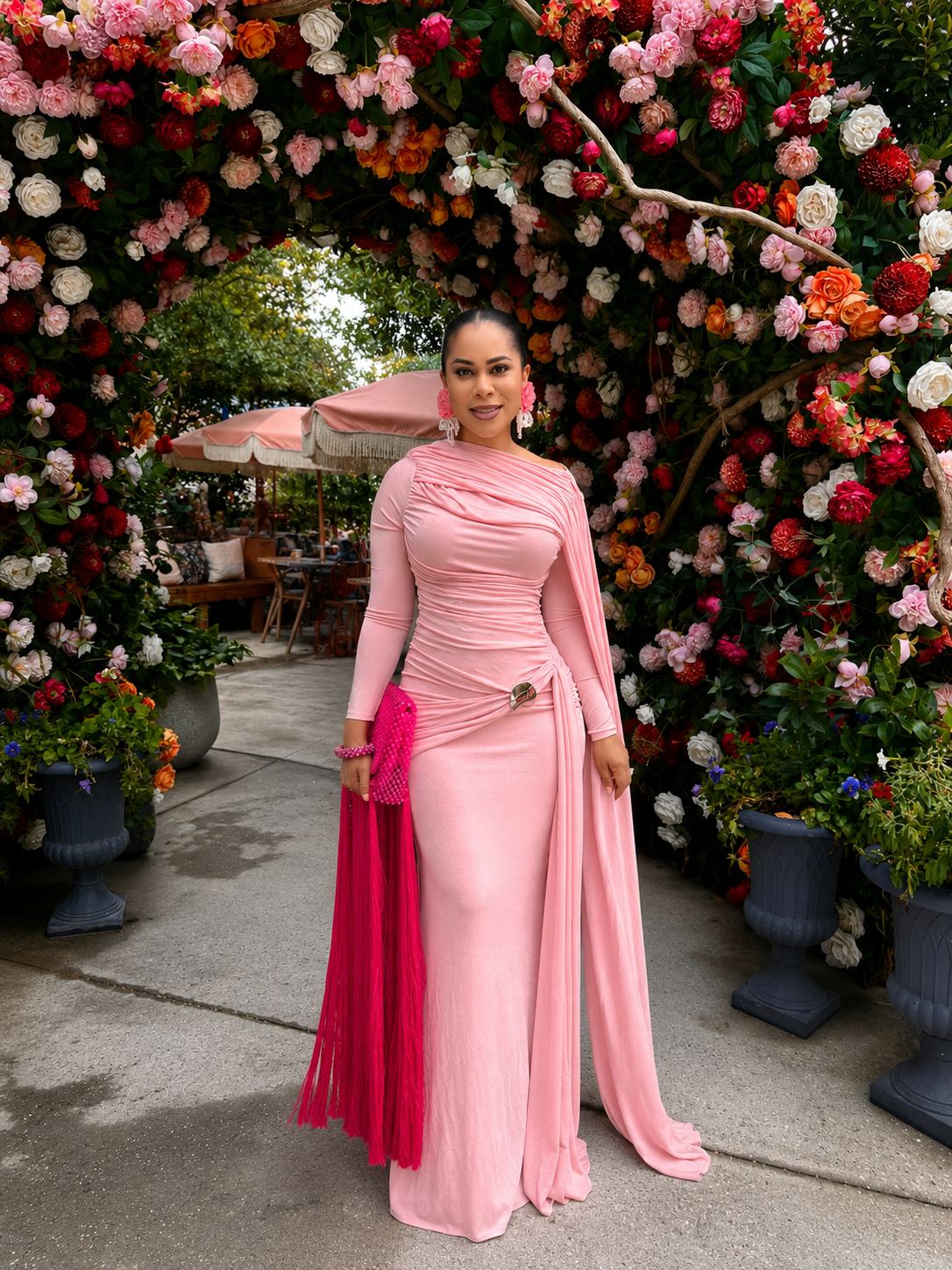 Jenny long sleeve Gown-Pink