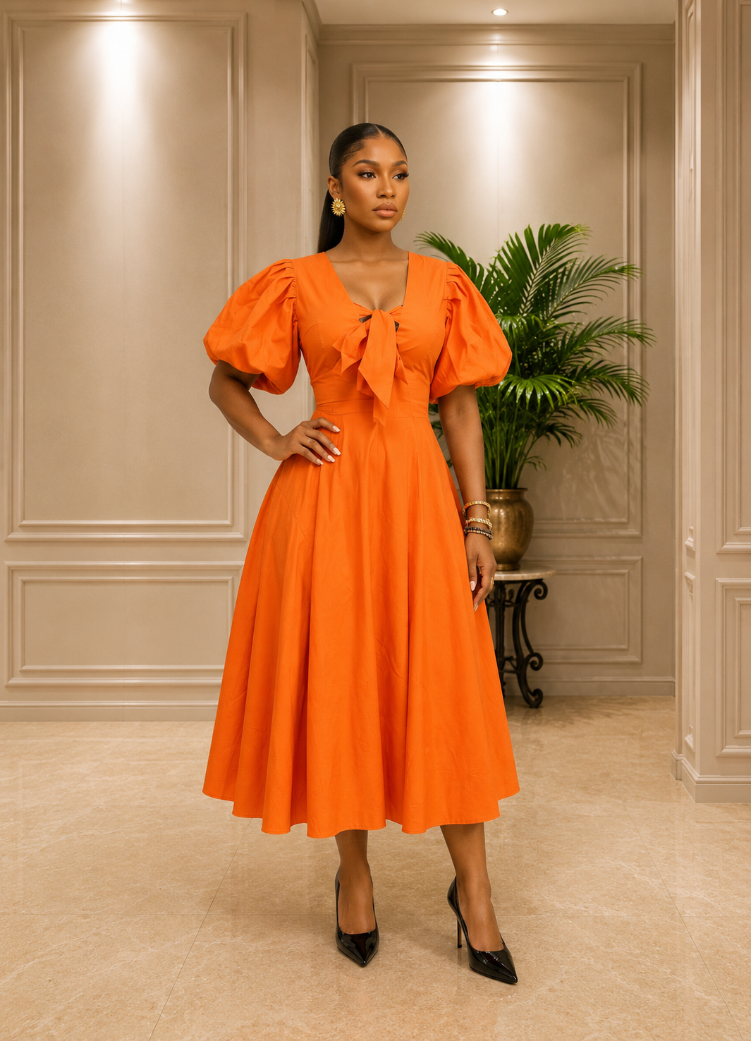 RUNO DRESS-ORANGE