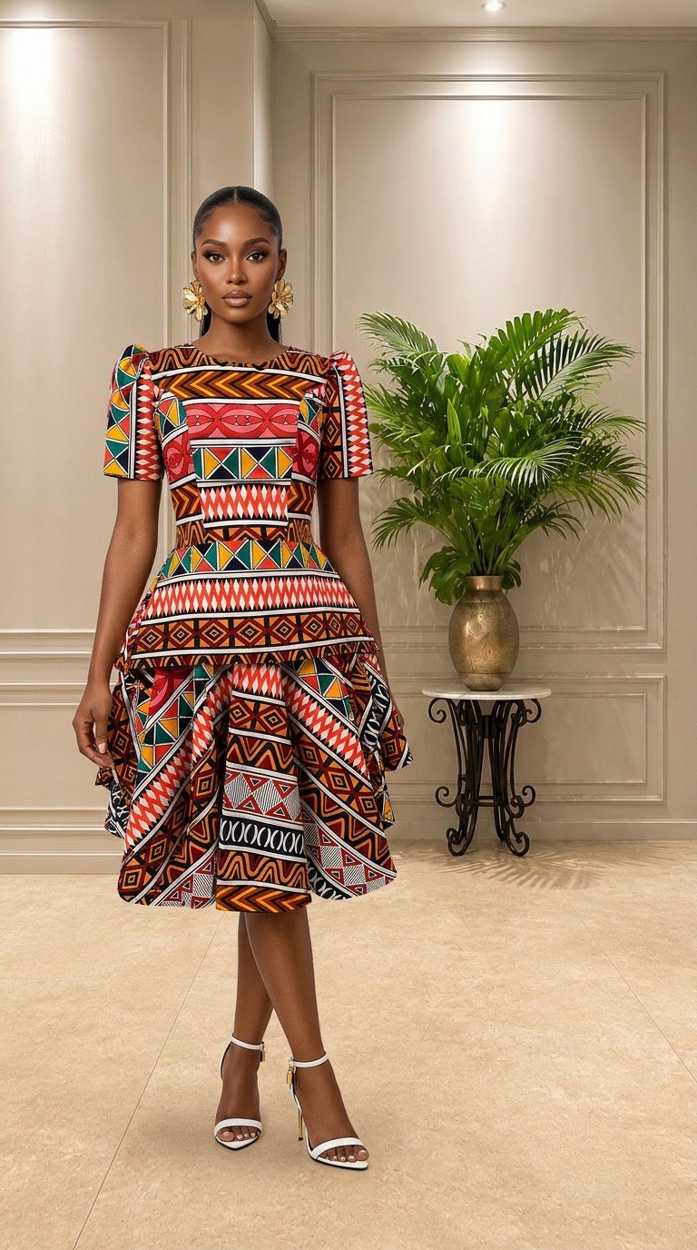 Zuri Ankara Peplum Dress
