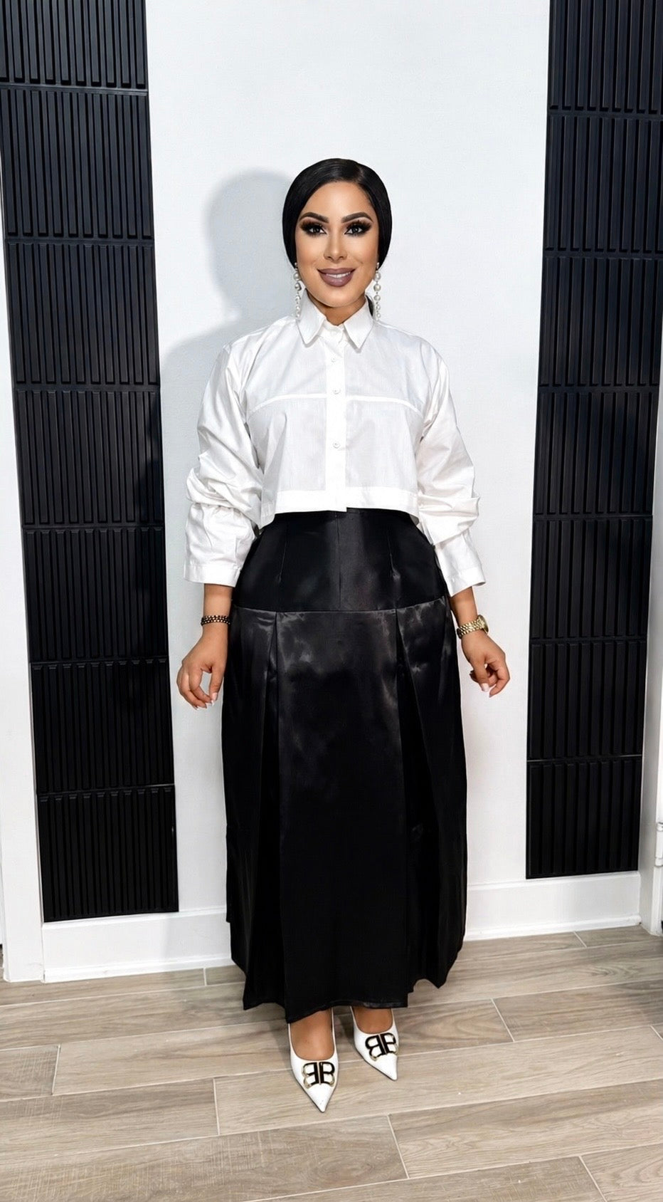 Alica Skirt Set -Black/White