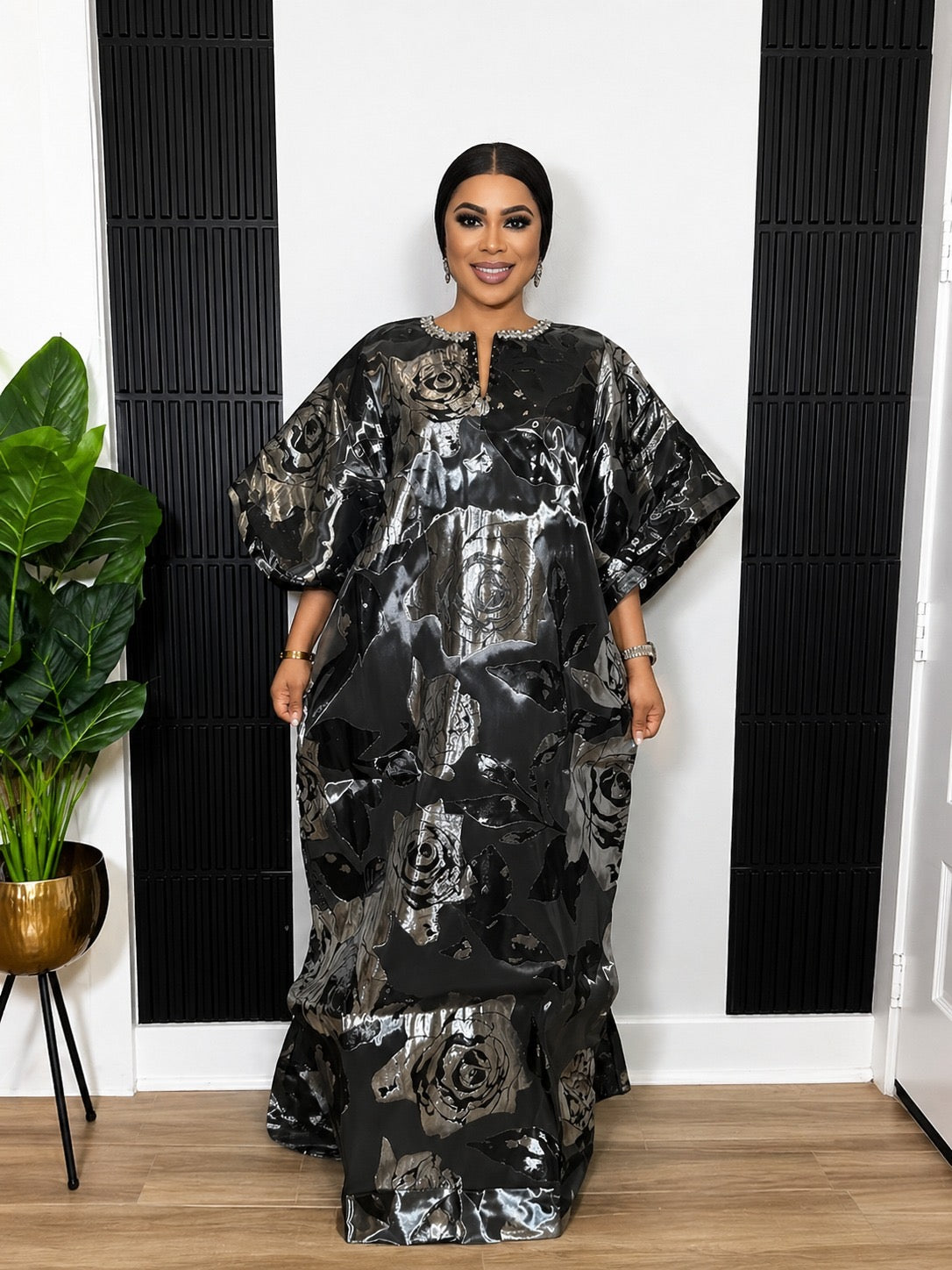 Adunola luxe Bubu- Black/sliver