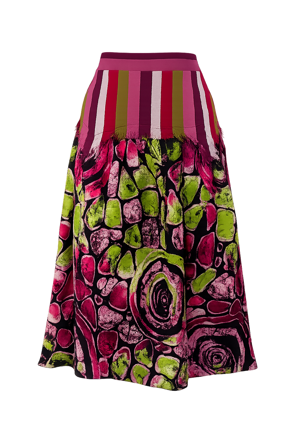 Mosaic Ankara Midi Skirt