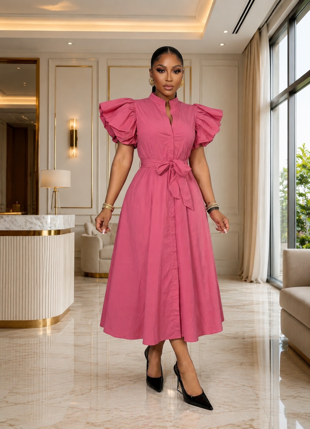 TETE DRESS - CORAL