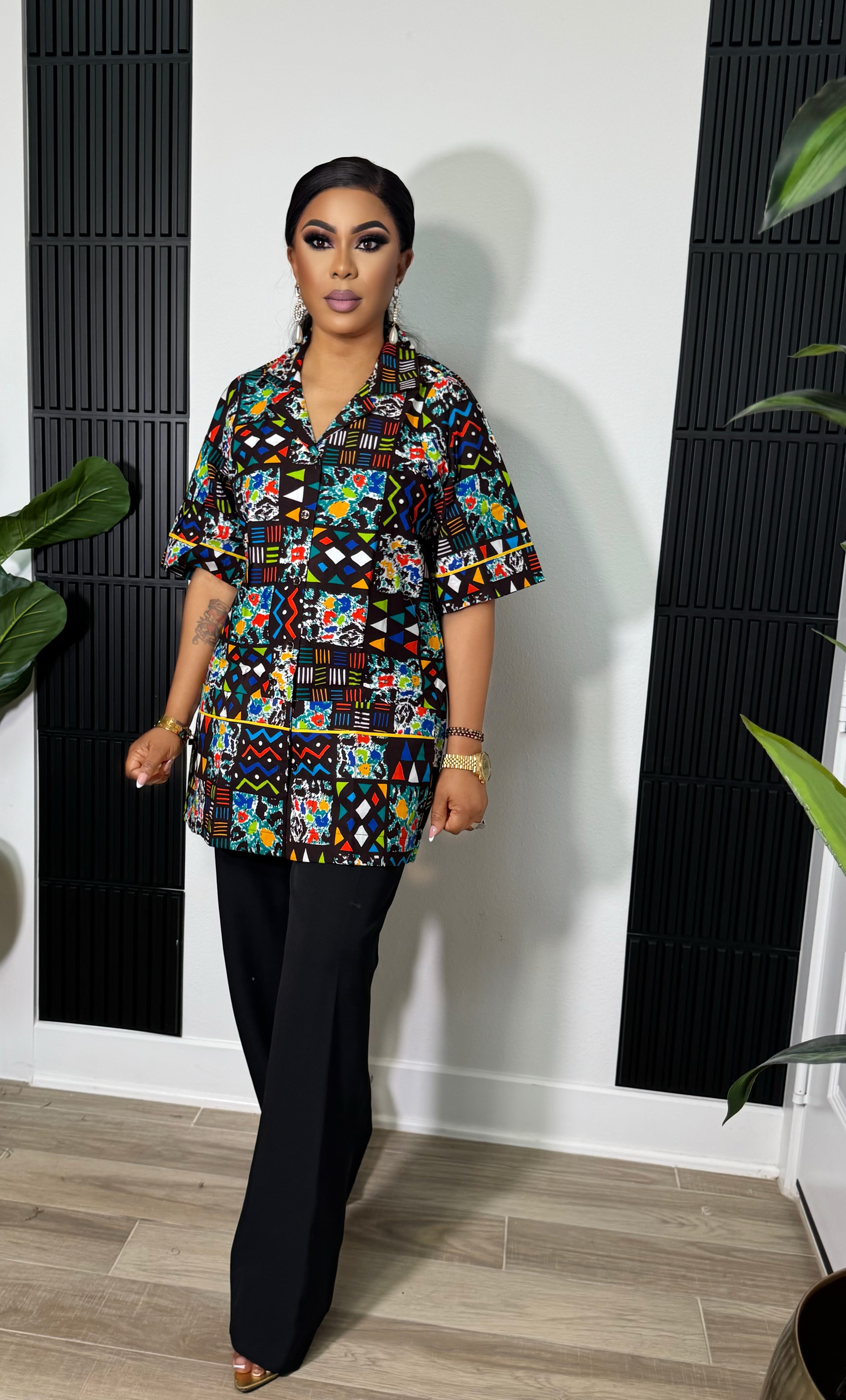 Vina Luxe Ankara top-multi green