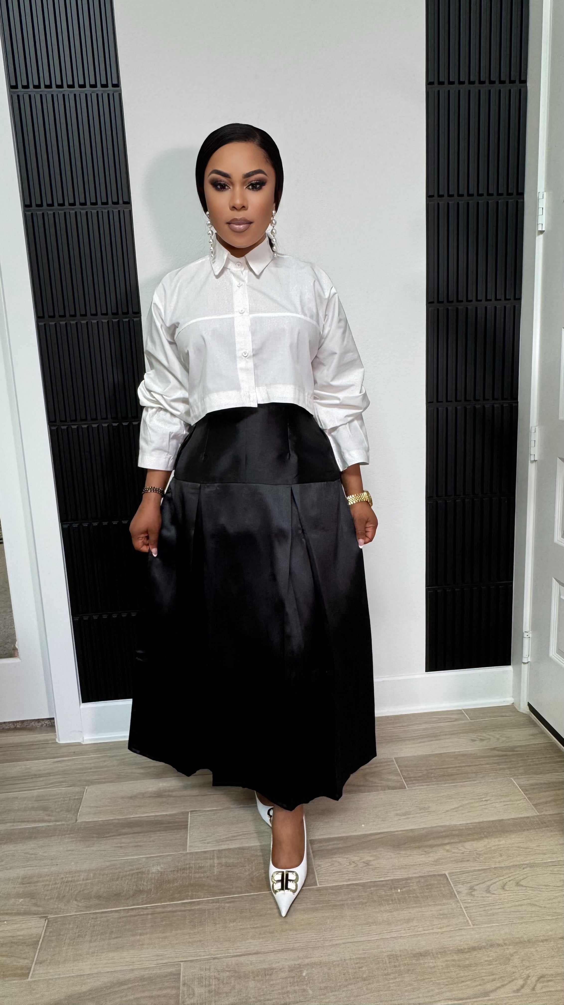 Alica Skirt Set -Black/White