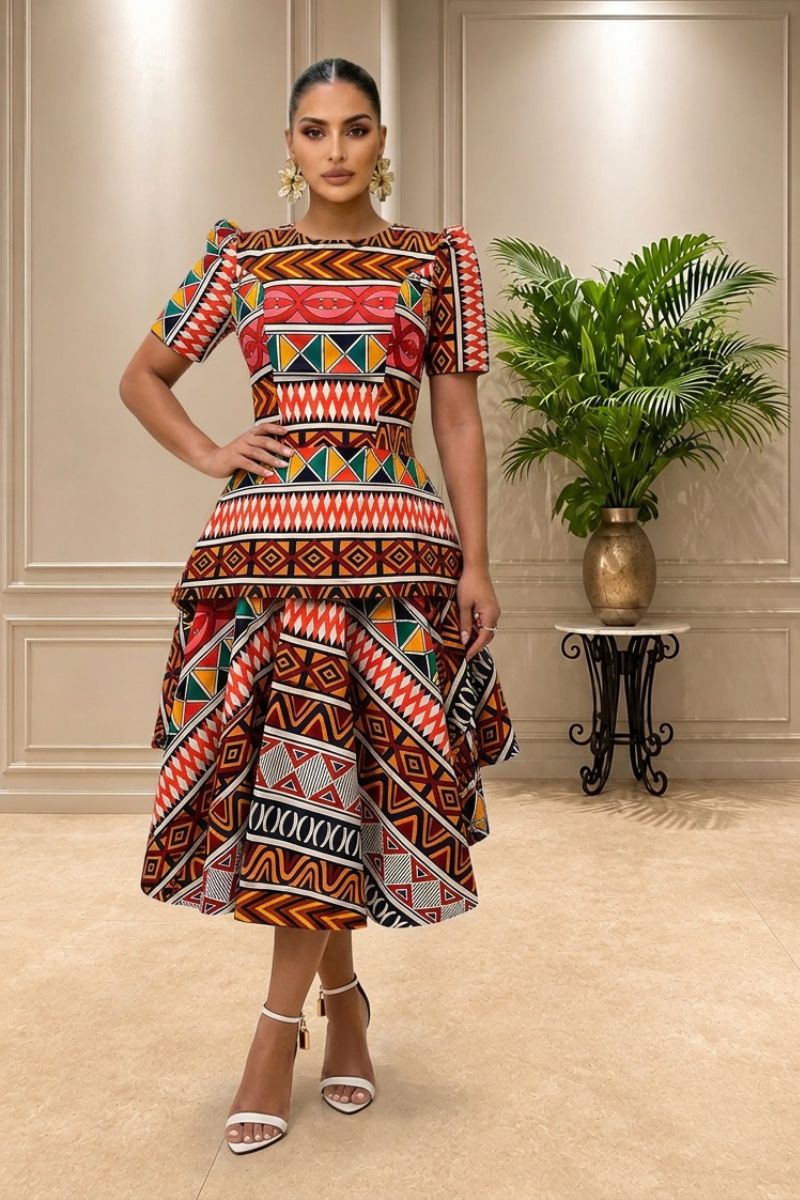 Zuri Ankara Peplum Dress
