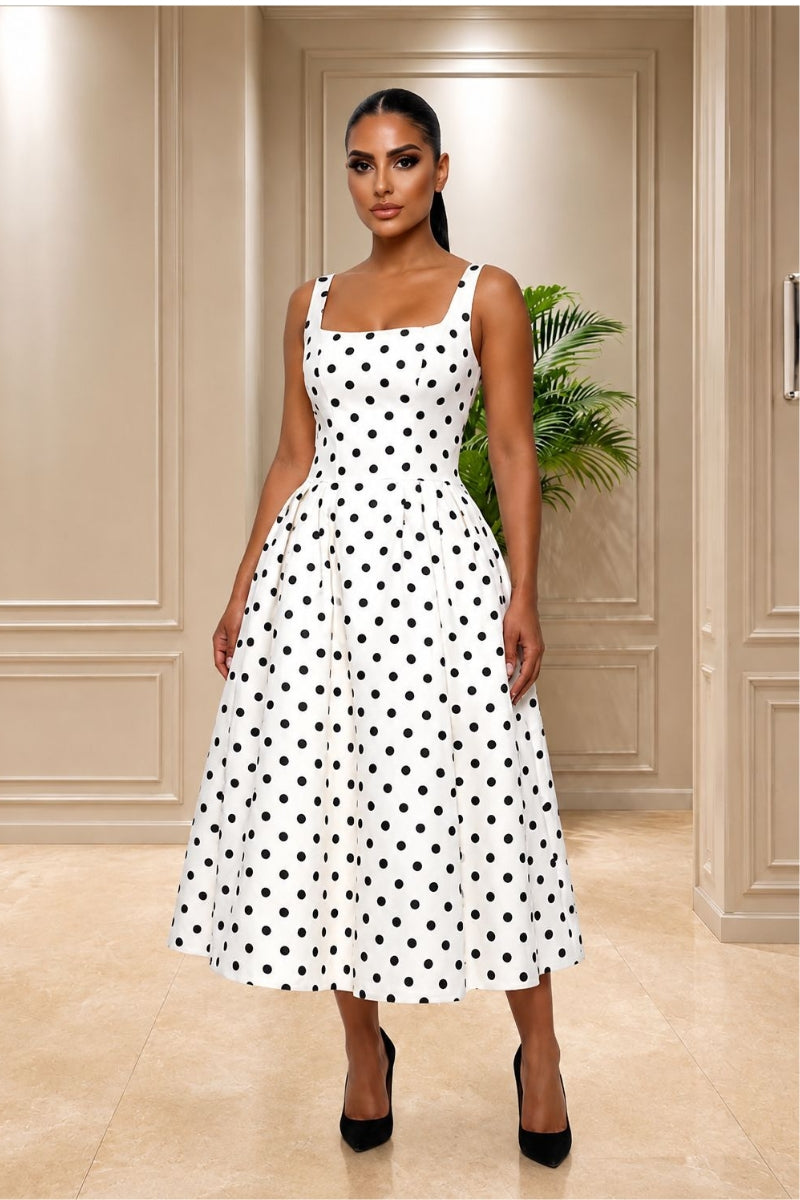 Monroe Polk Dot Midi Dress