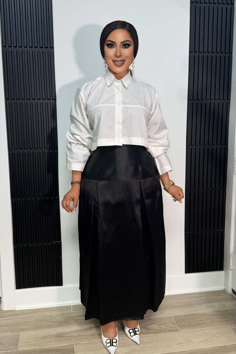 Alica Skirt Set -Black/White