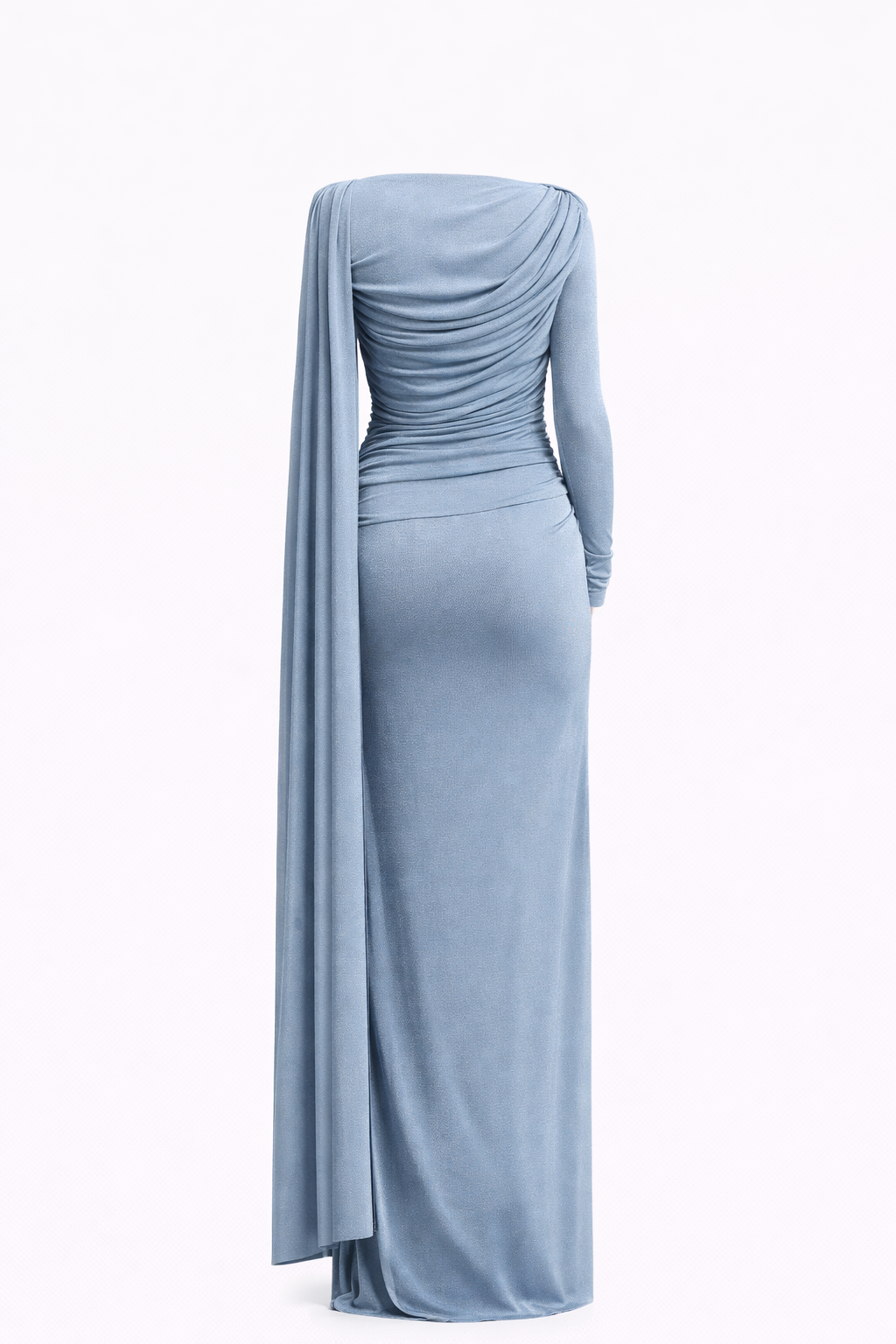 Jenny long sleeve  evening Gown-Blue