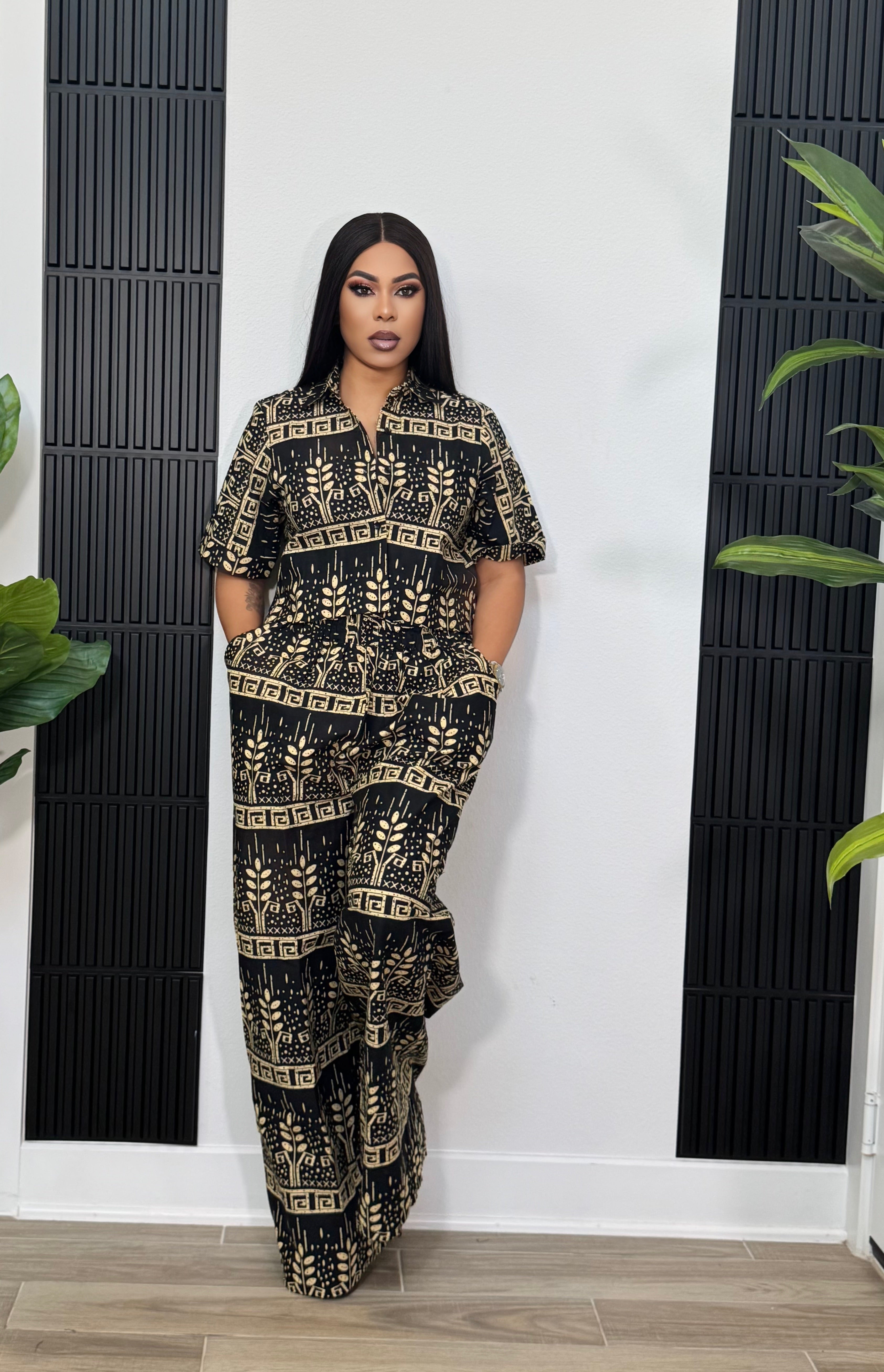 Felecia palazzo short sleeve Set