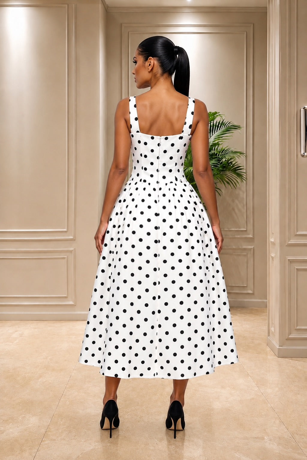 Monroe Polk Dot Midi Dress