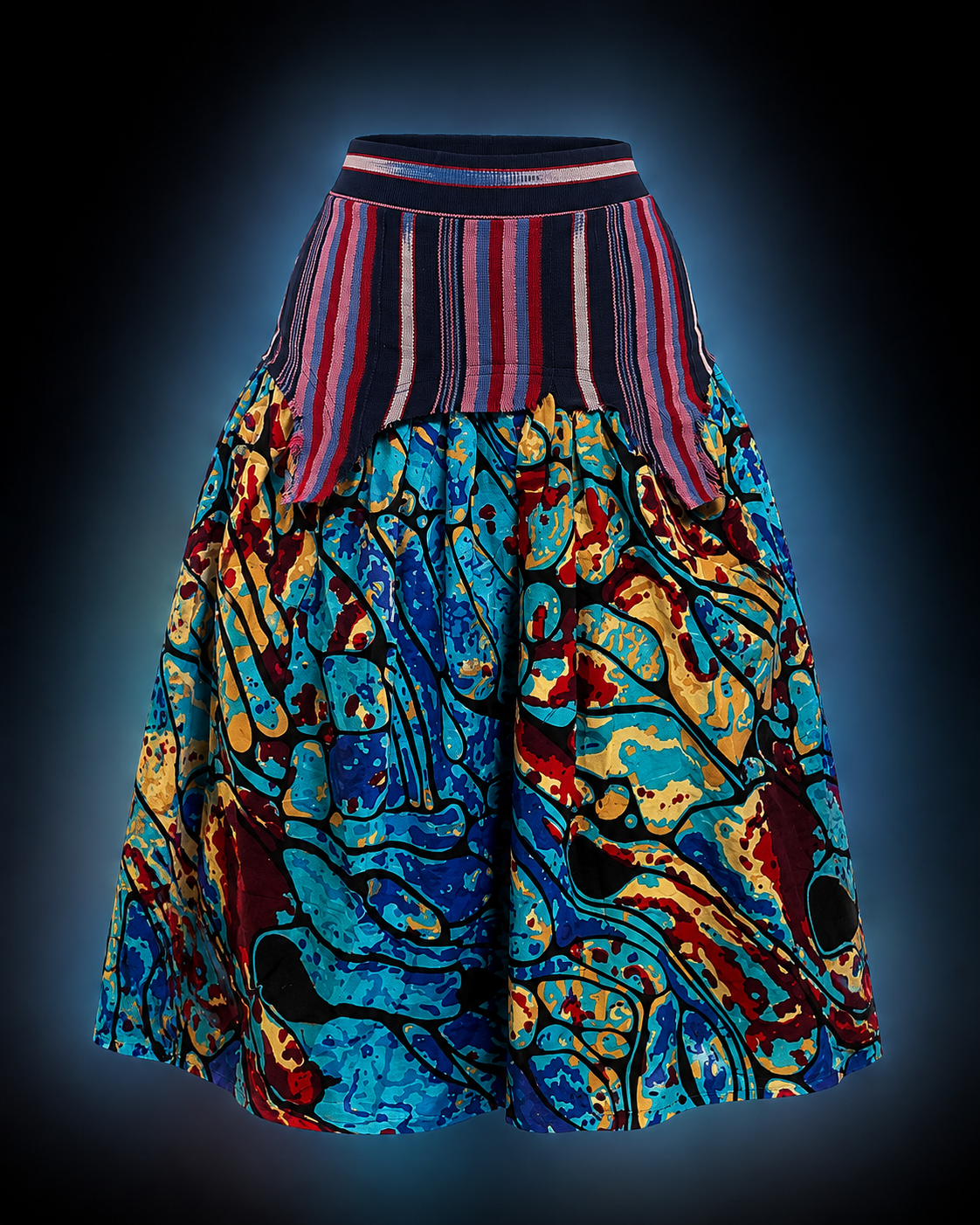 Mosaic Ankara Midi Skirt