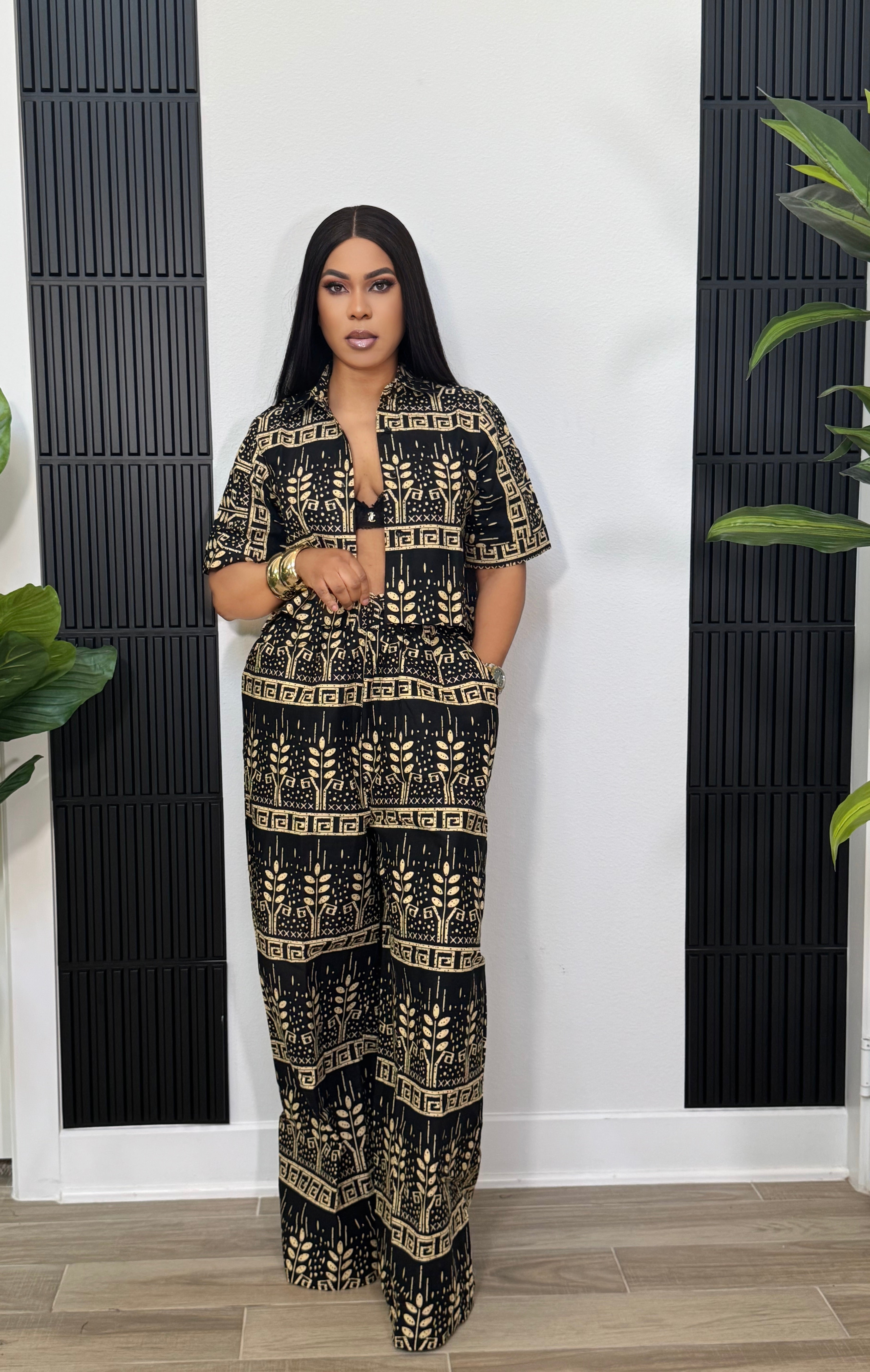 Felecia palazzo short sleeve Set