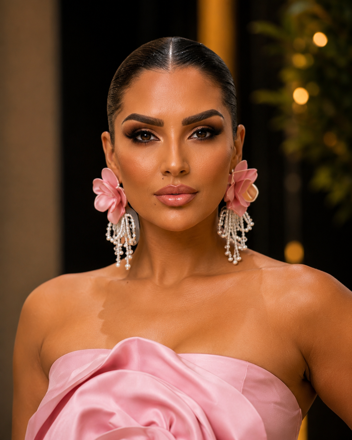 Rose Earrings- white