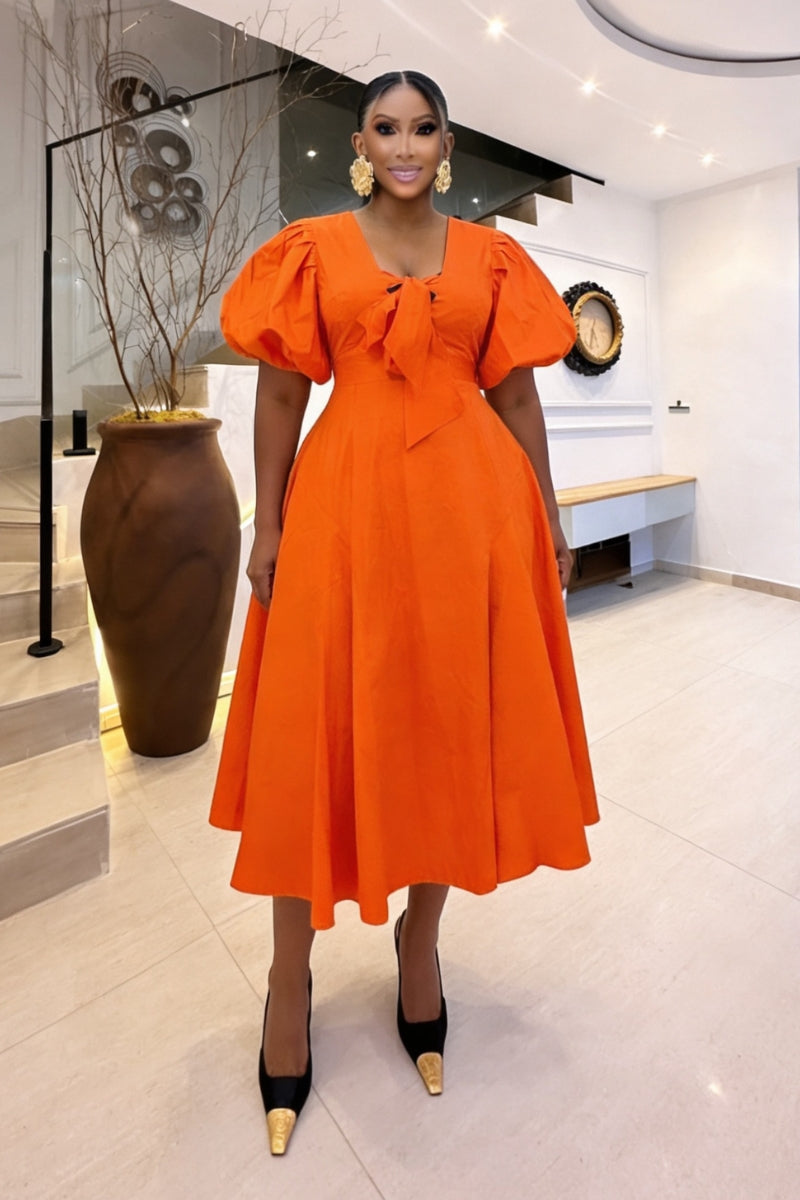 RUNO DRESS-ORANGE
