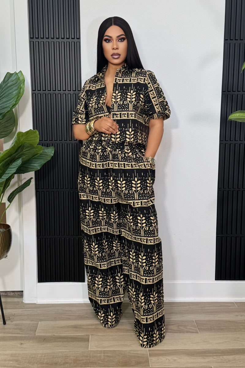 Felecia palazzo short sleeve Set