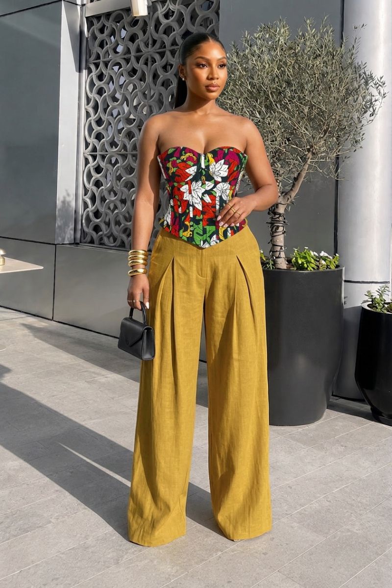 Kacy Ankara Corset top