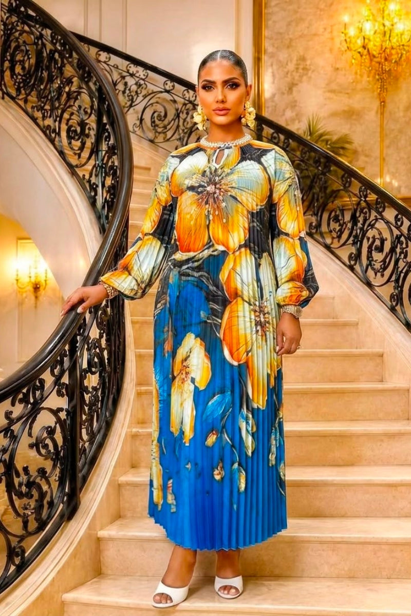 Ombre Plated Dress- Blue