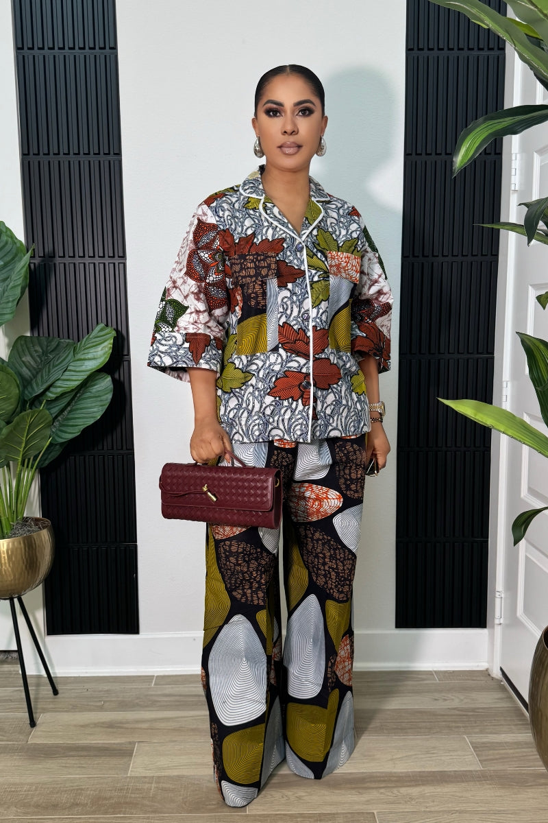 Seyi Oversized Ankara Set- Yellowish mix