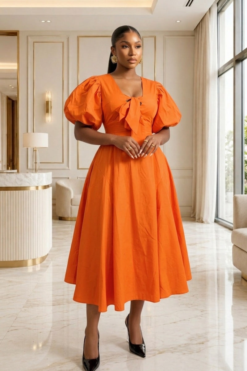 RUNO DRESS-ORANGE
